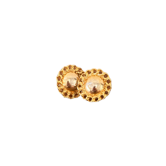Vintage Gold Round Clip On Earrings