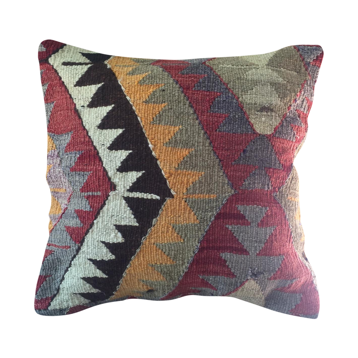Turkish Handmade Patchwork Kilim Rug Pillow No 2