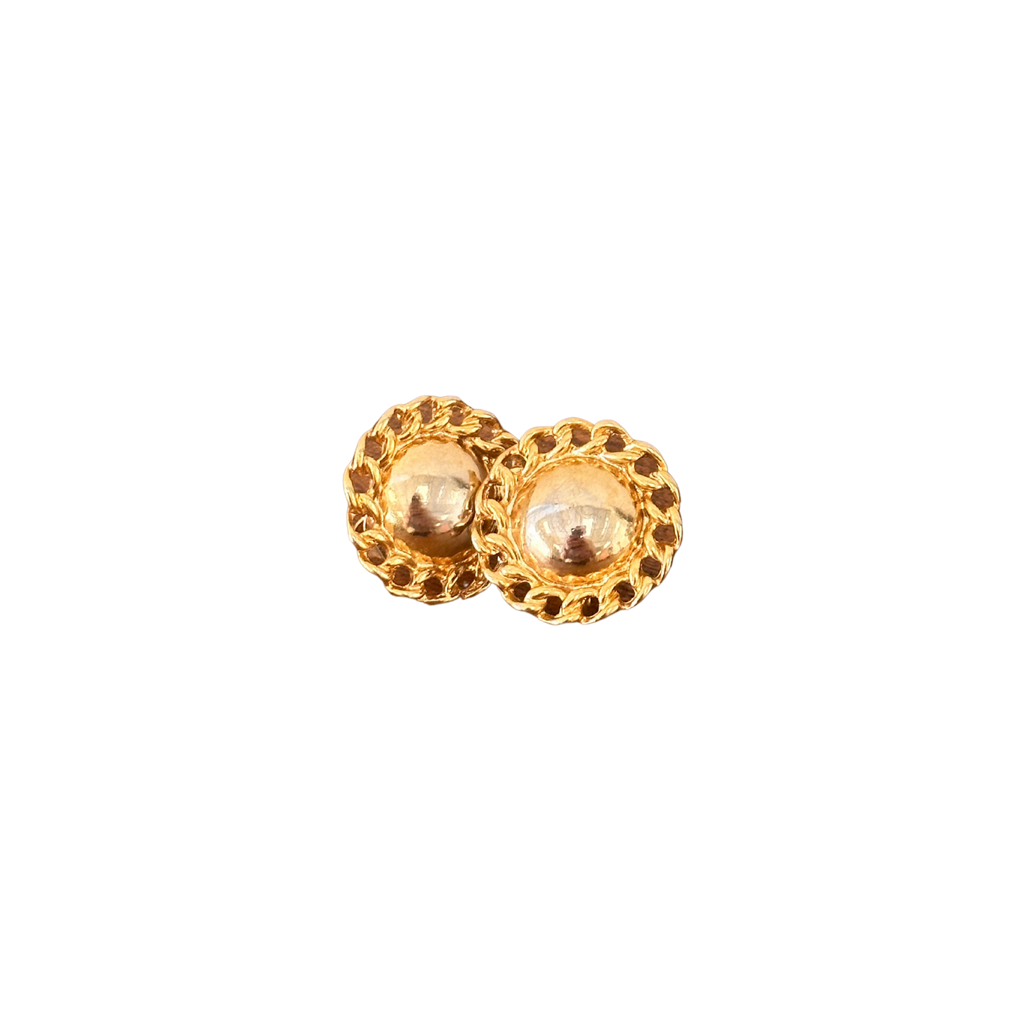 Vintage Gold Round Clip On Earrings