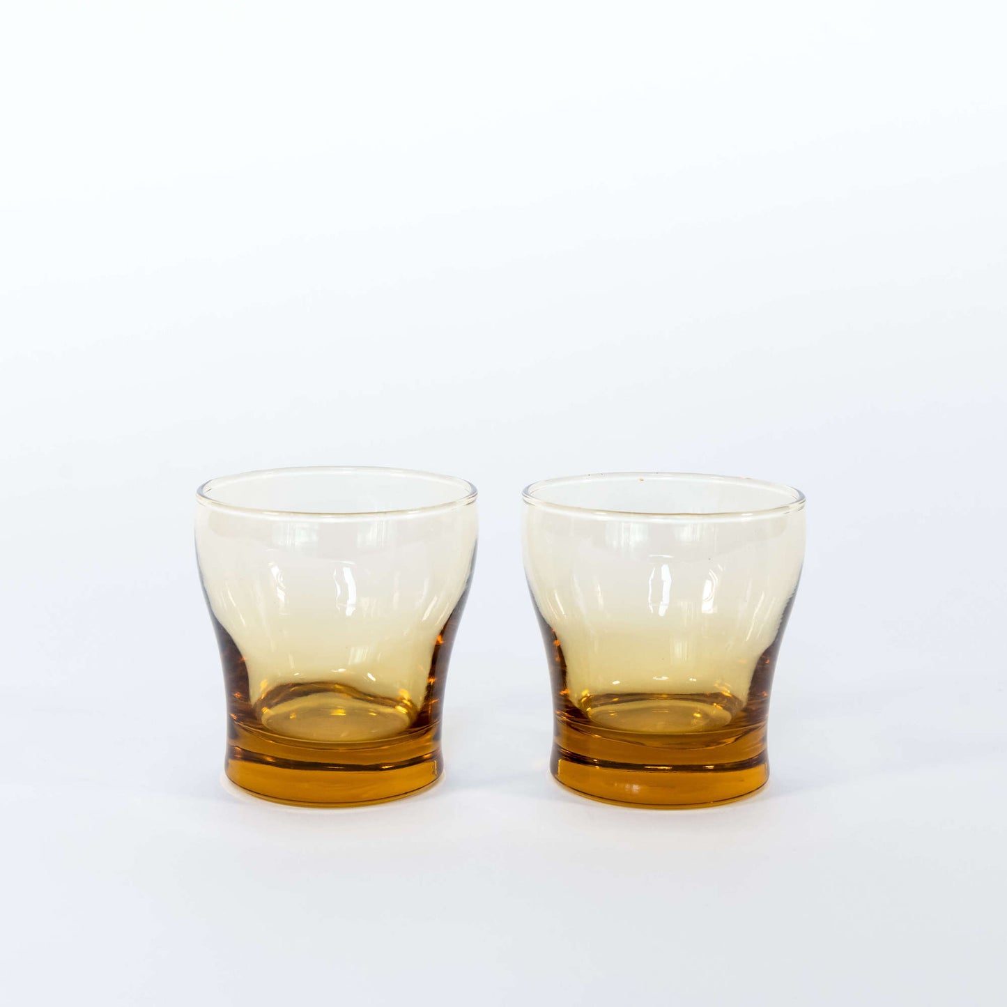 Pair of Vintage Libby Amber Tumbler Glasses