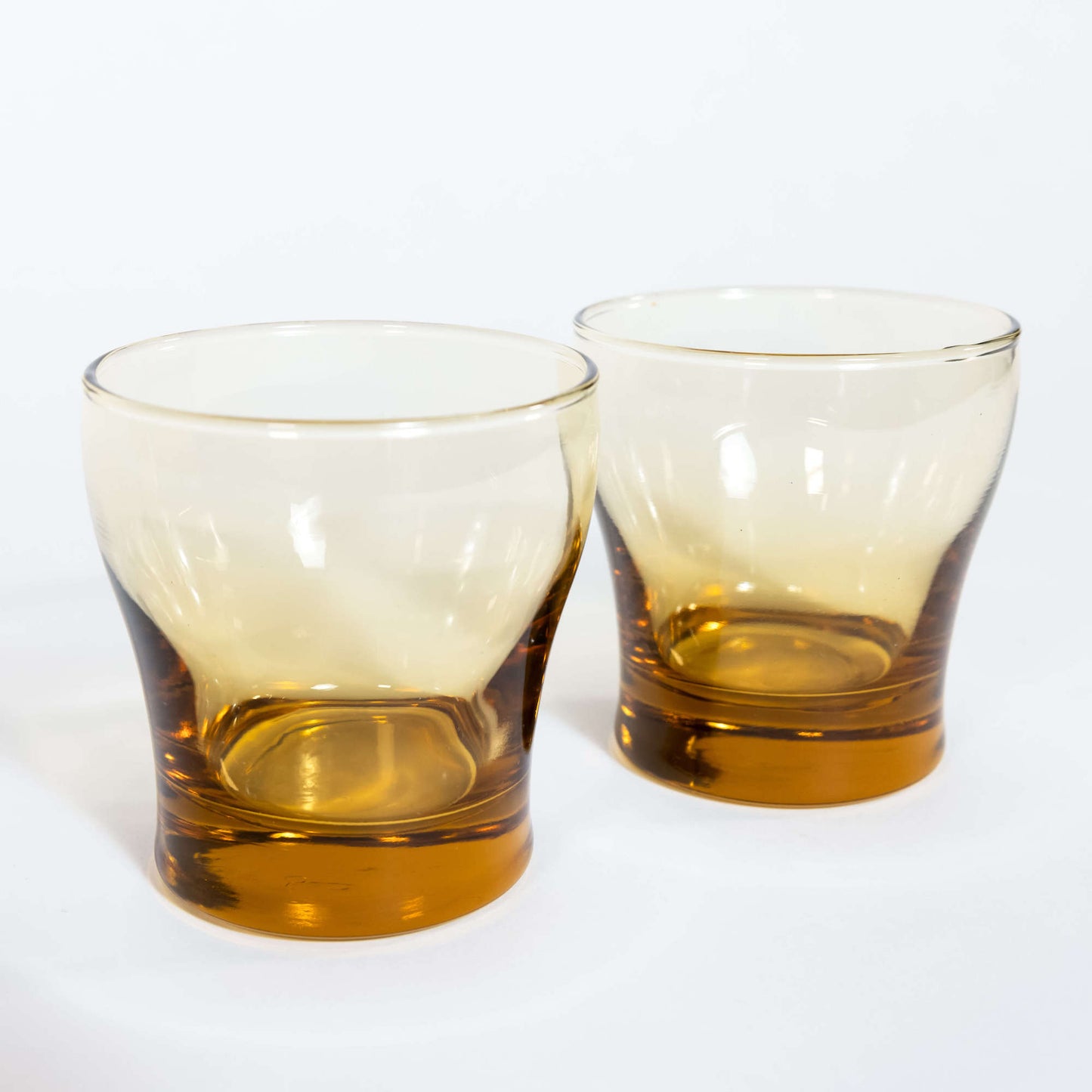 Pair of Vintage Libby Amber Tumbler Glasses