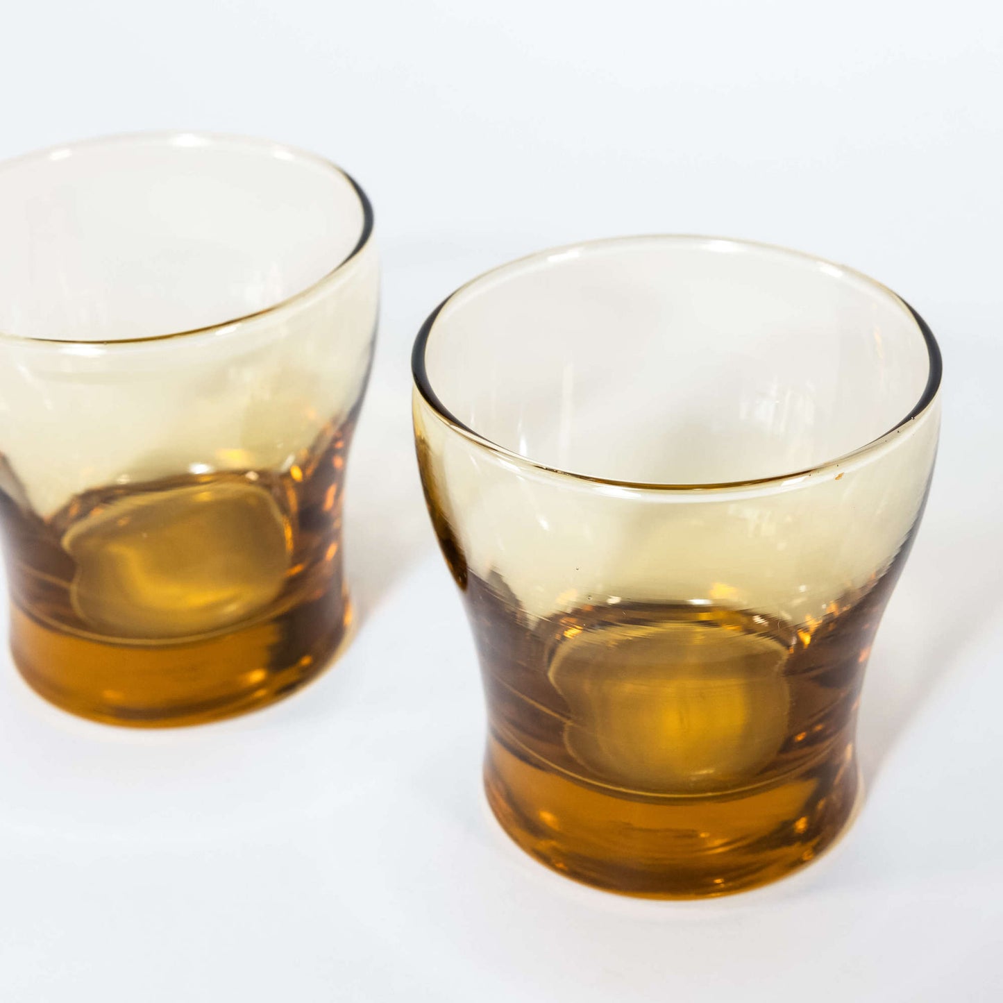 Pair of Vintage Libby Amber Tumbler Glasses