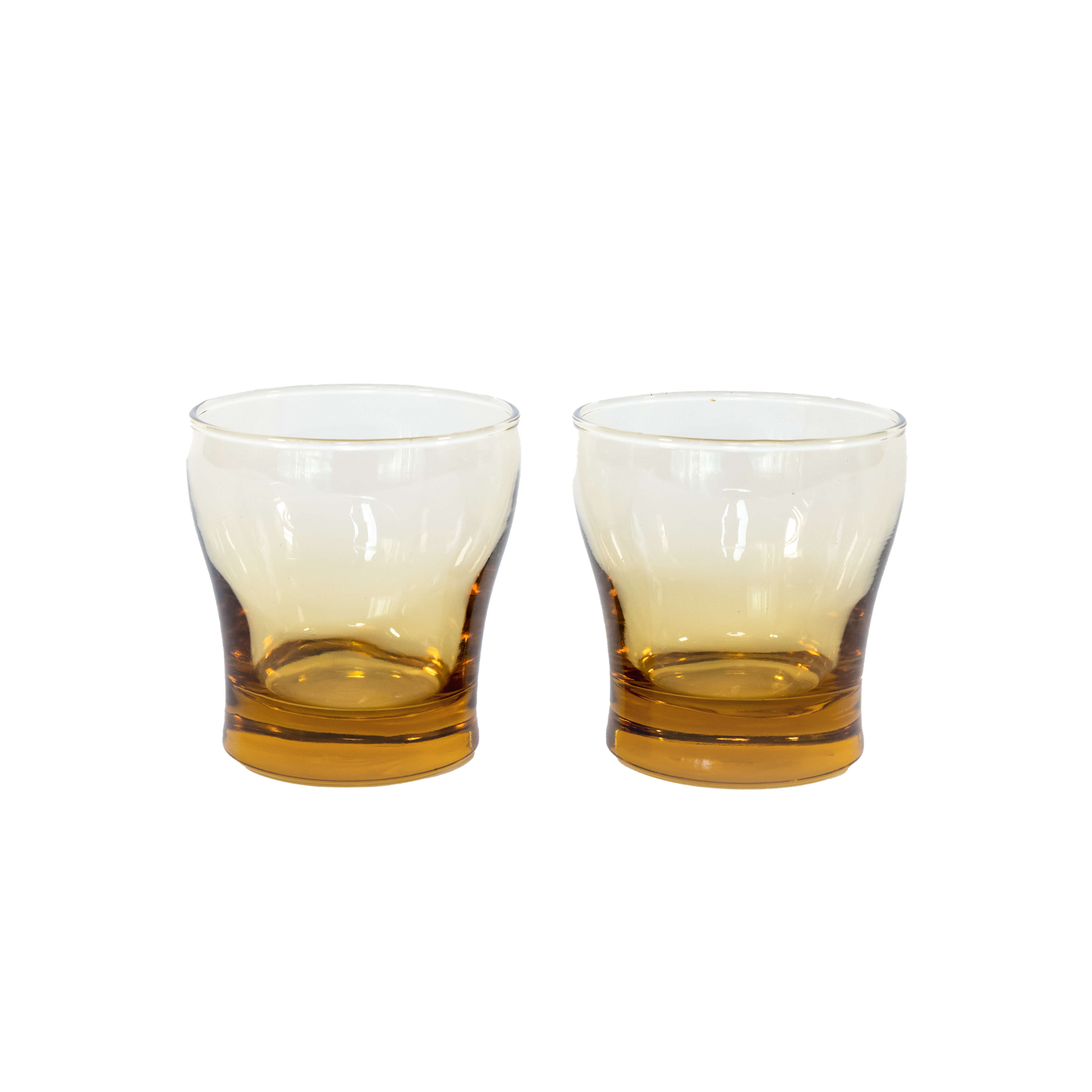 Pair of Vintage Libby Amber Tumbler Glasses