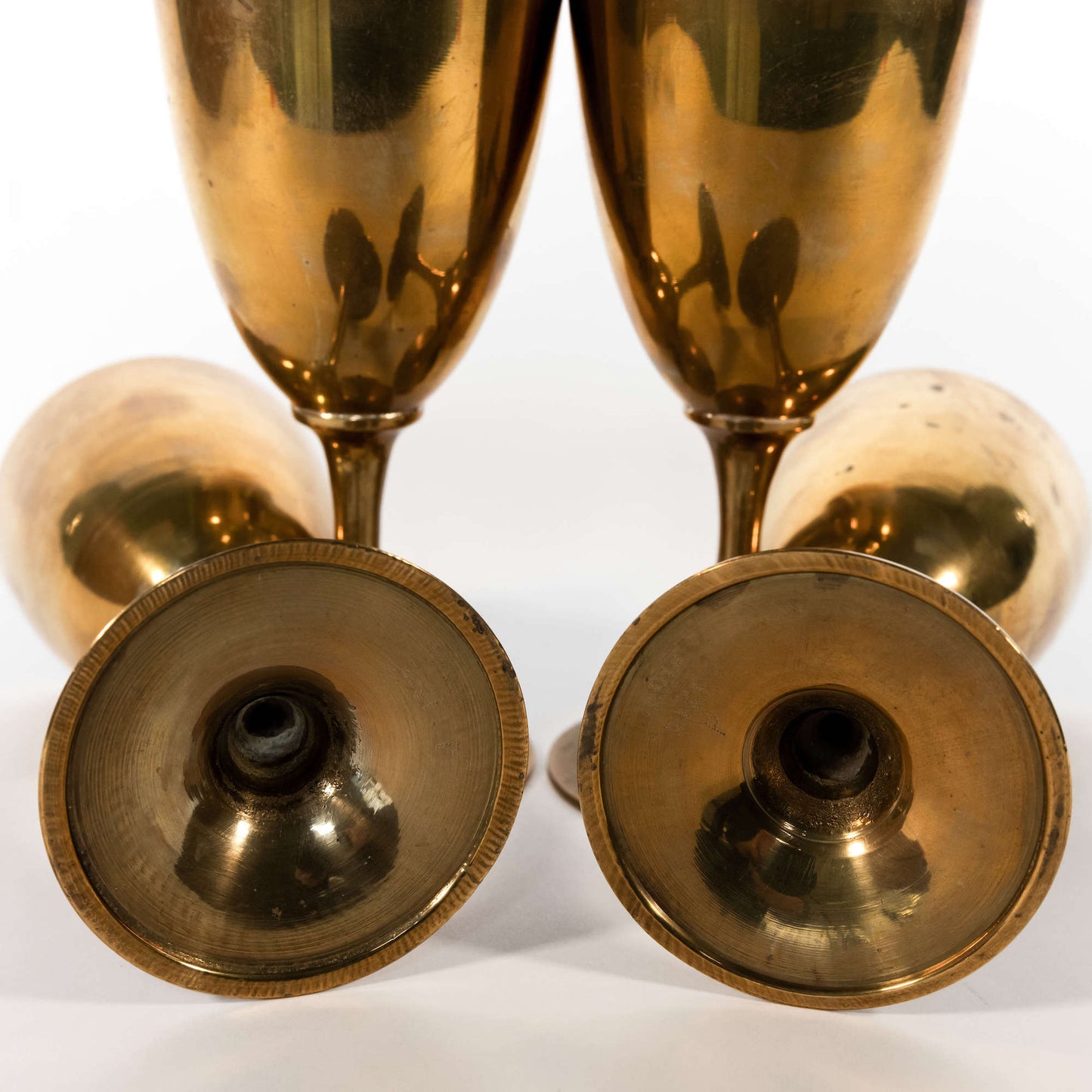 Vintage Brass Tone Metal Goblets