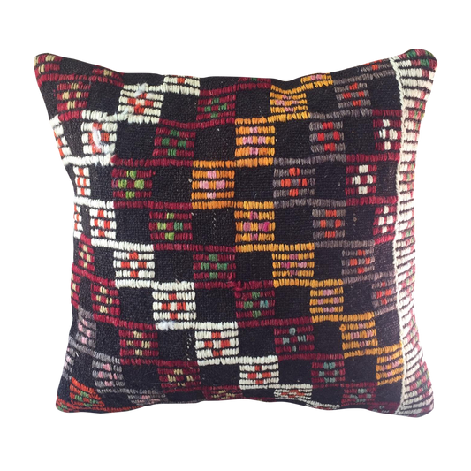 Turkish Handmade Patchwork Kilim Rug Pillow No 3